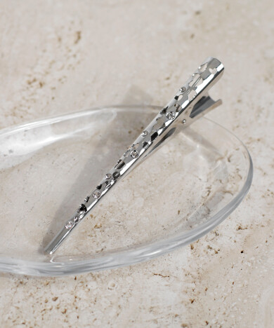 ビジュー×ハートメタルクリップ