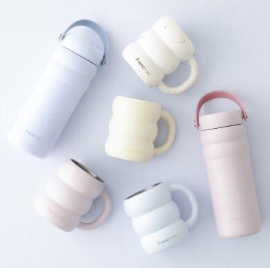 【20%OFF】もこもこした形とパステルカラーがかわいいボトル&マグ☁🩷